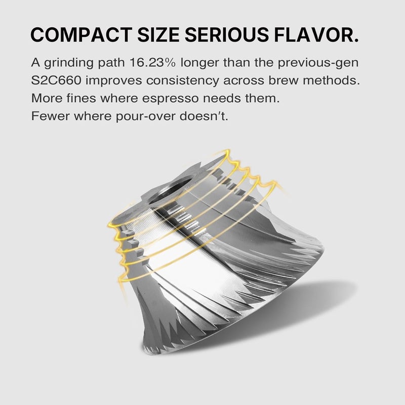 TIMEMORE C5 ESP Pro Manual Coffee Grinder with S2C-042-III Conical Burr, 0.015mm Precision Adjustment, All-Metal Portable Hand Coffee Mill for Espresso/French Press/Pour Over - Black - Image 5